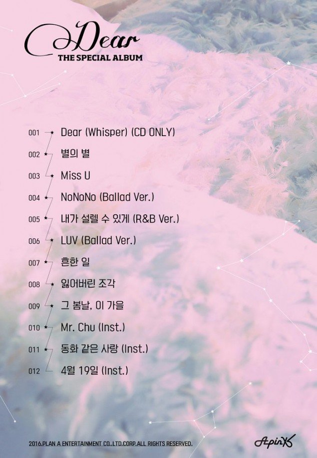tracklist-apink-dear